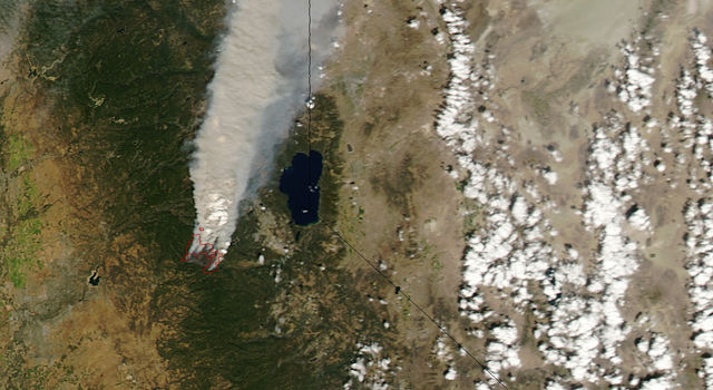 Satellite image of the 2014 King Fire in California