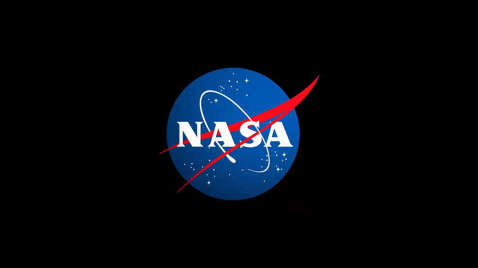 A graphic of the NASA "meatball" insignia, a blue circle crossed by a red V-shaped swoosh, against a black background.