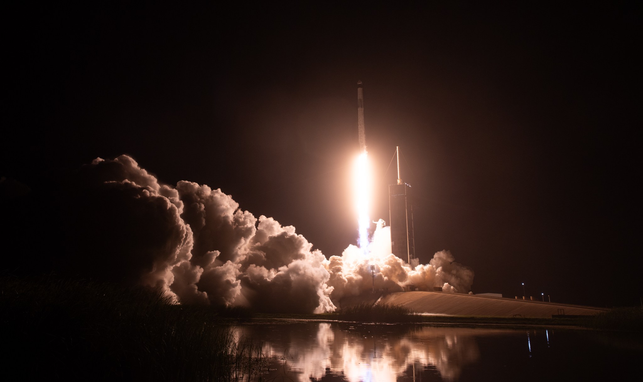 A SpaceX Falcon 9 rocket carrying the company's Dragon spacecraft is launched on NASA’s SpaceX Crew-7 mission to the International Space Station Saturday, Aug. 26, 2023.