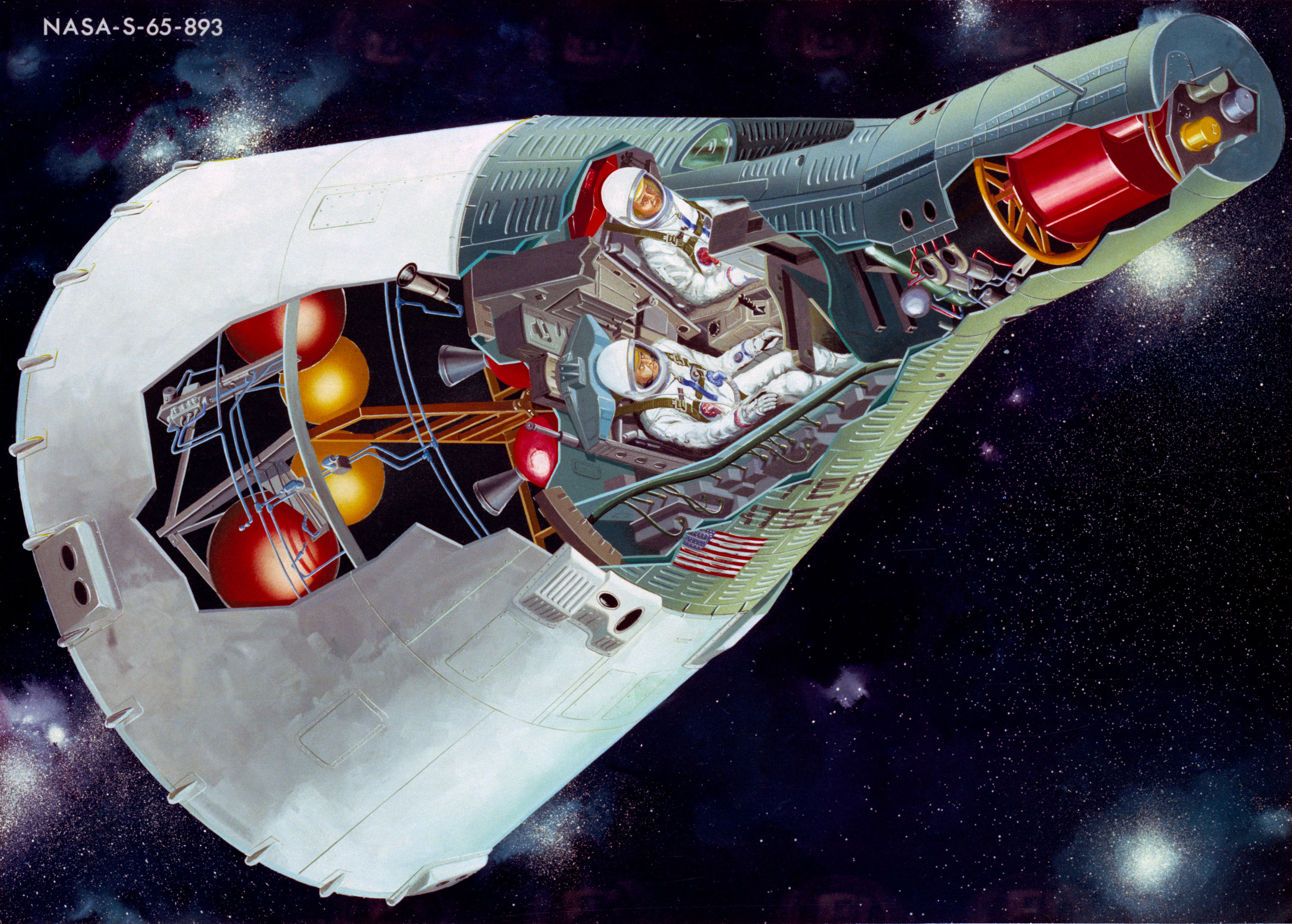 Cutaway diagram of the Gemini spacecraft