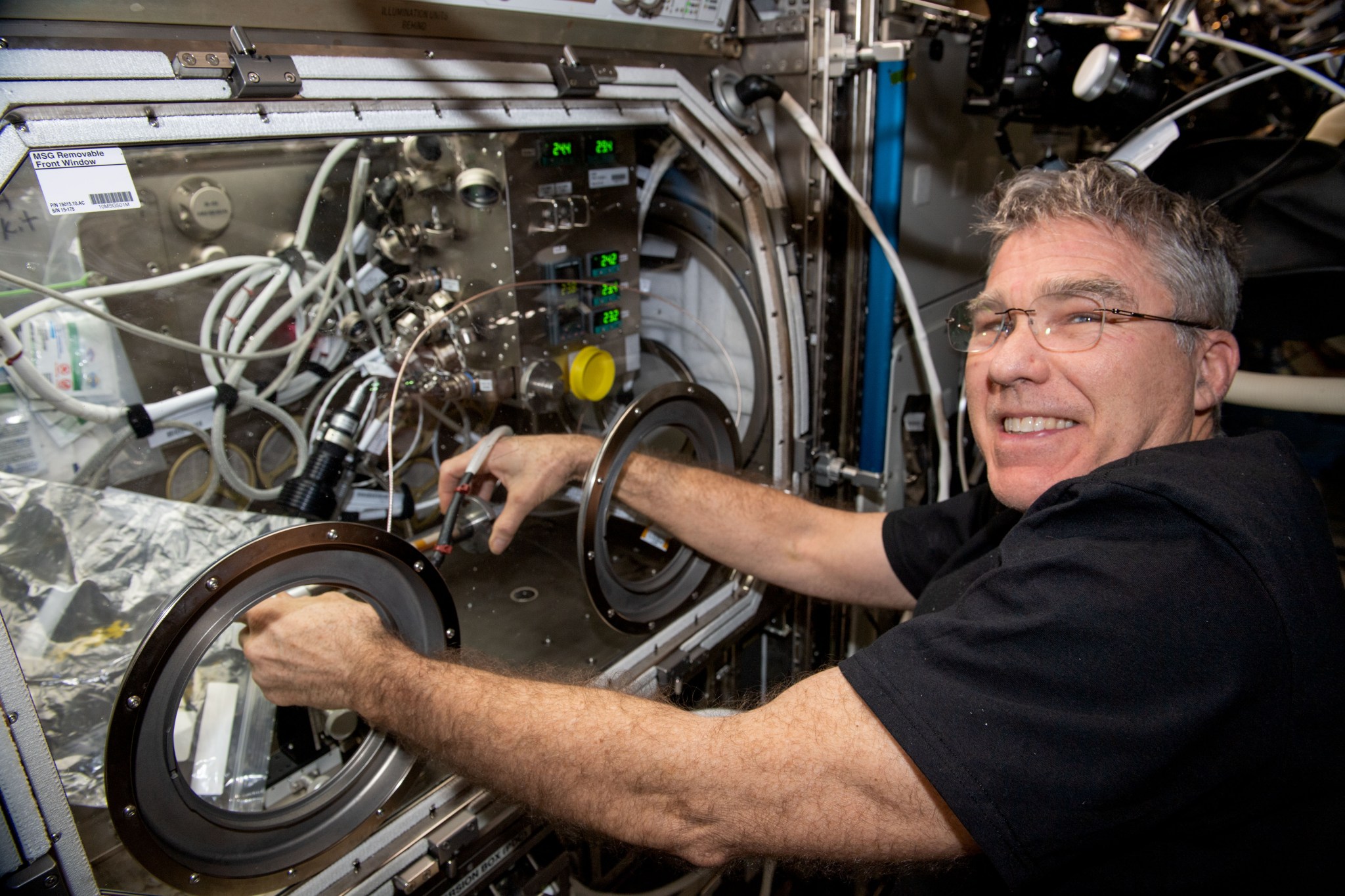 Astronaut doing work on ISS