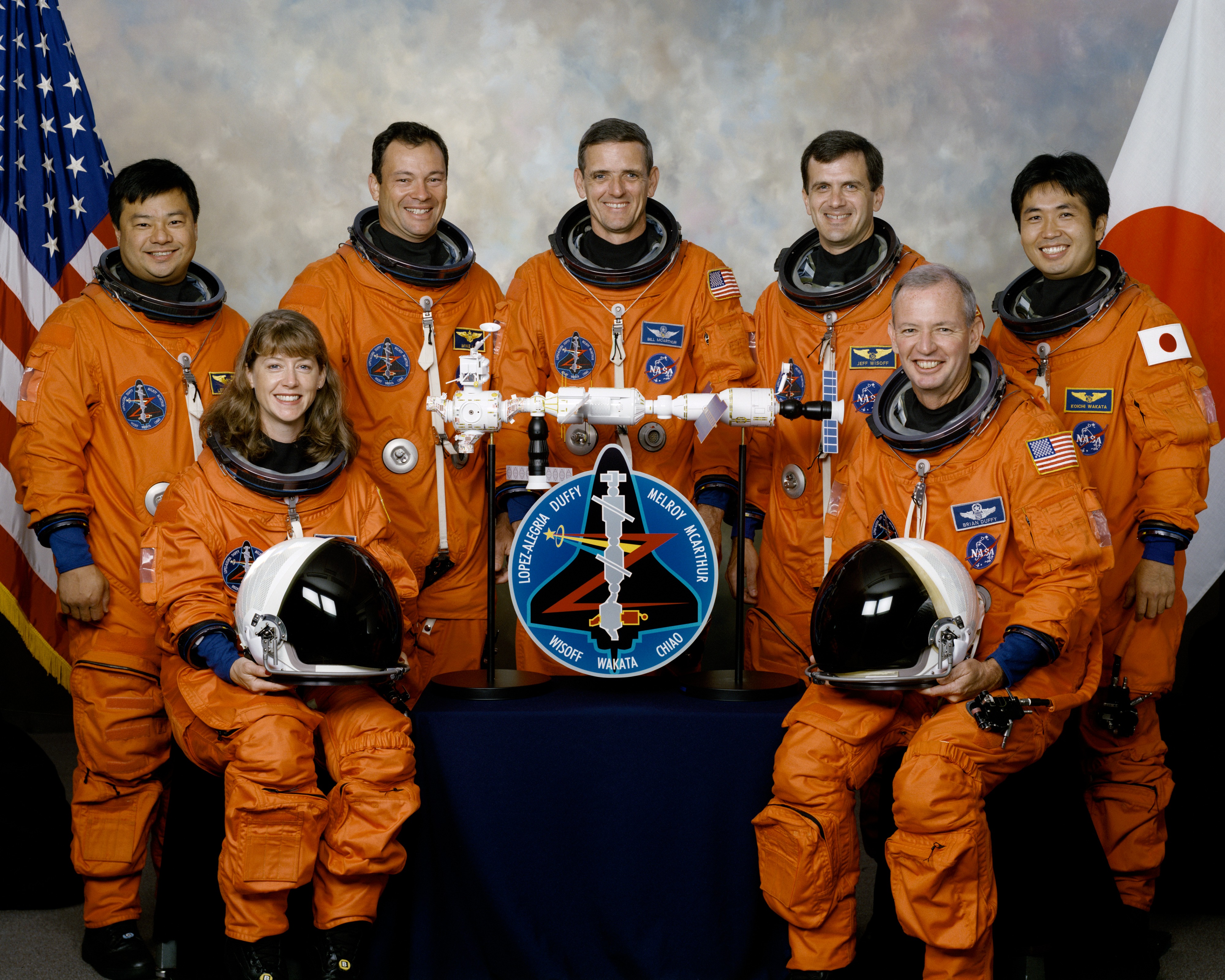 STS-92 included Koichi Wakata, right, the first astronaut from the Japan Aerospace Exploration Agency to visit the space station