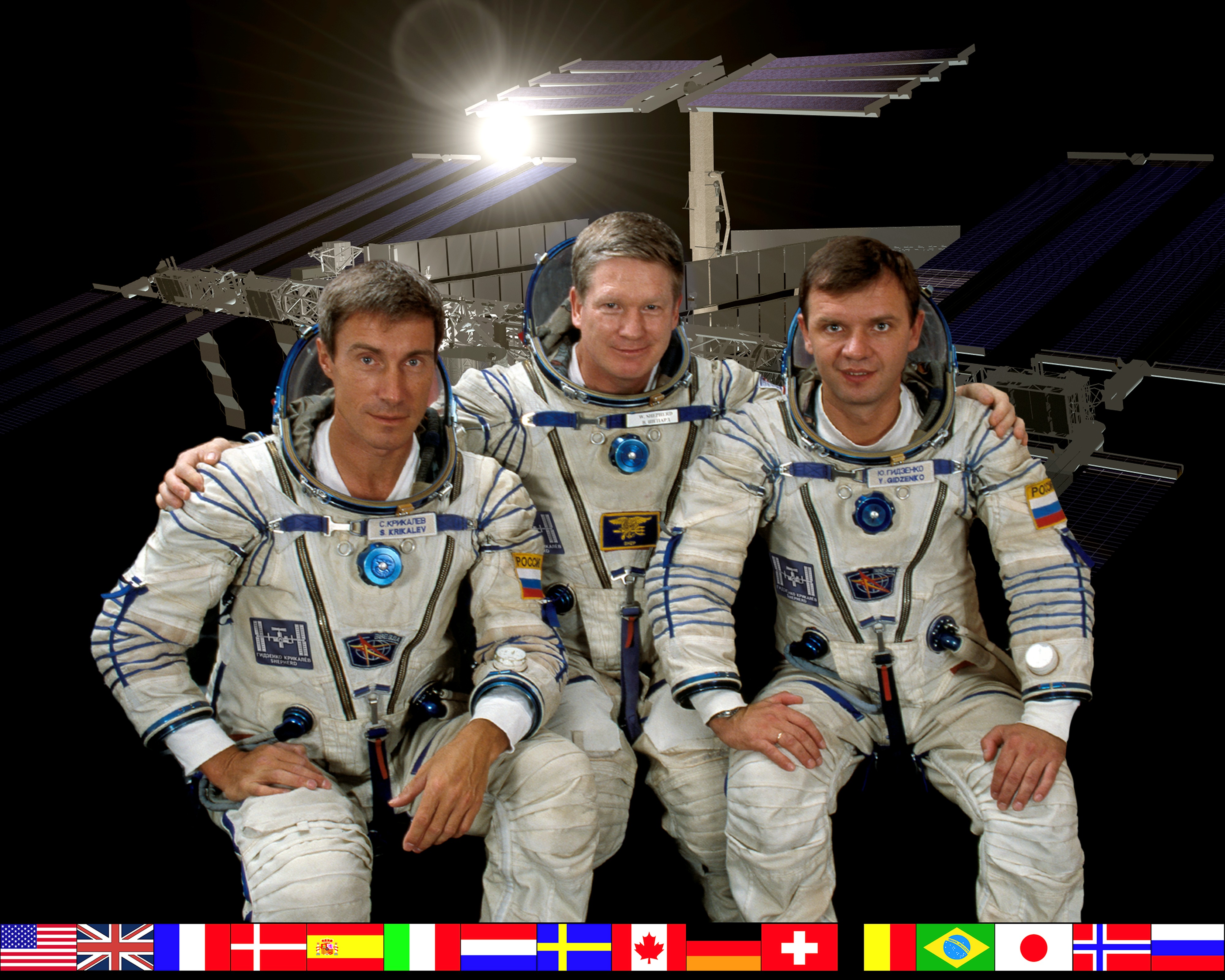 The joint NASA-Roscosmos space station Expedition 1 crew