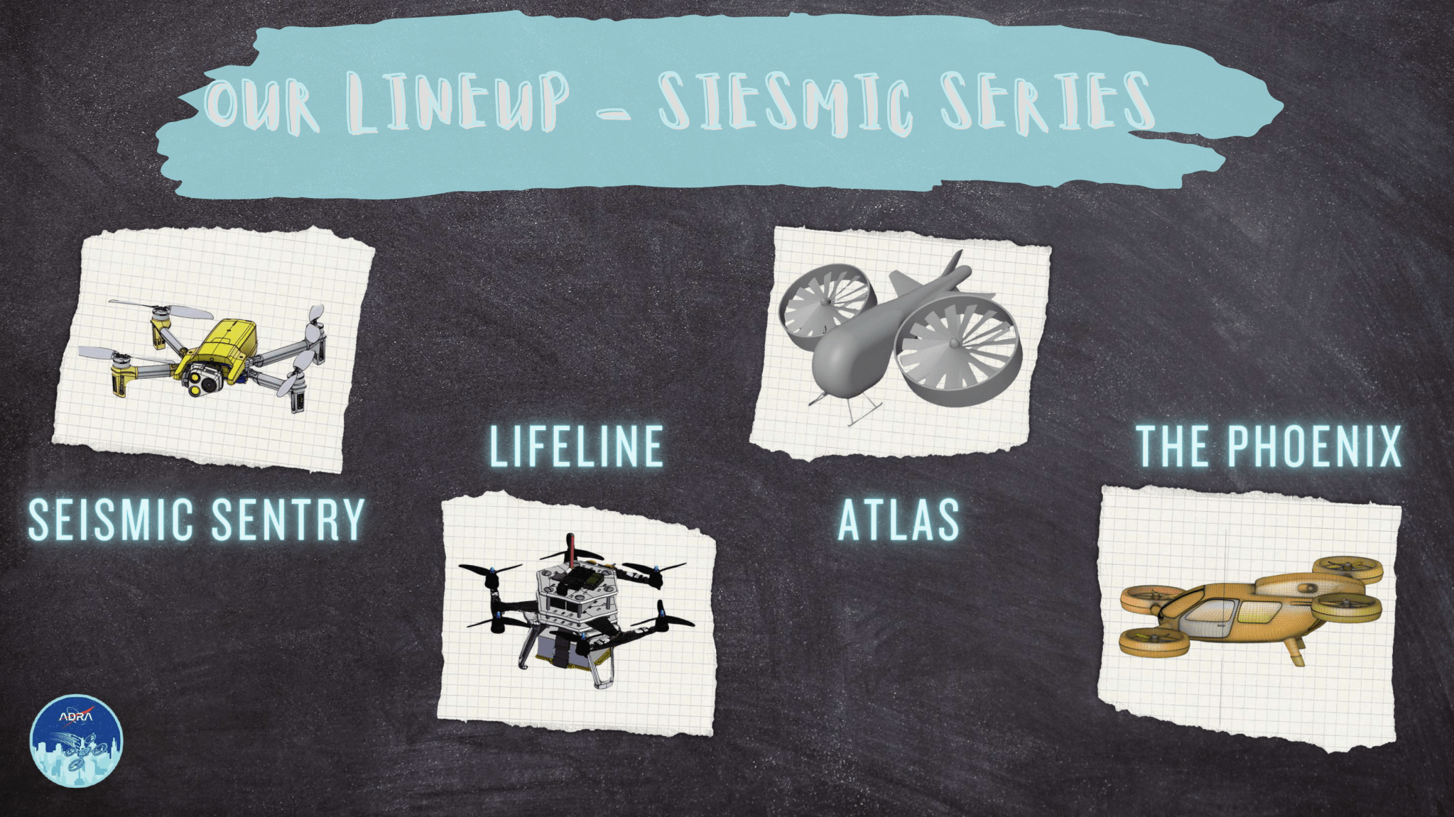 Middle School 2nd place winning entry in the 2024 Dream with Us contest, drone concepts.