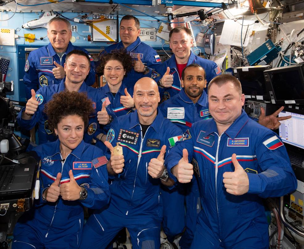 al mansoori with exp 60 crew during handover oct 2 2019