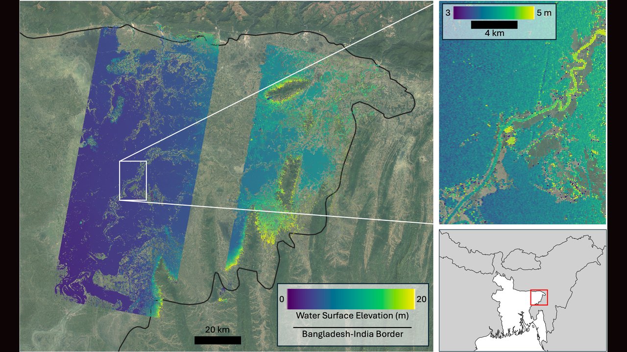 A visual map of data from monsoon rains in northeast Bangladesh