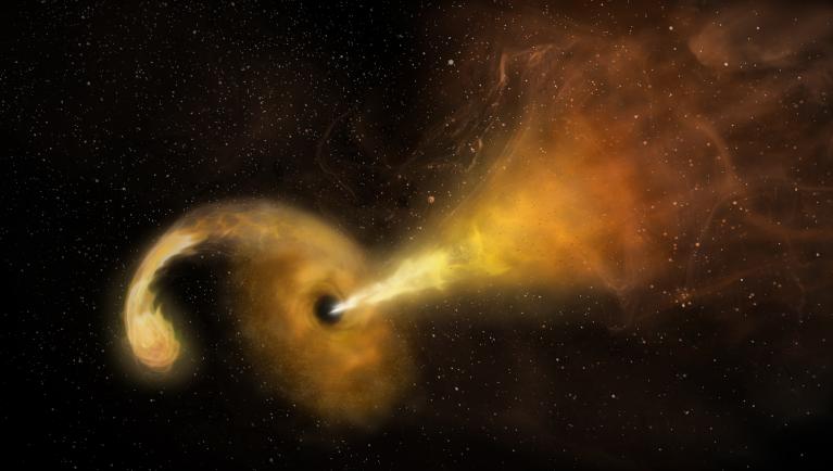 IXPE will help researchers gain new understanding of the forces involved in a tidal disruption event, as seen in this artist's illustration depicting what happens when a star passes fatally close to a supermassive black hole.