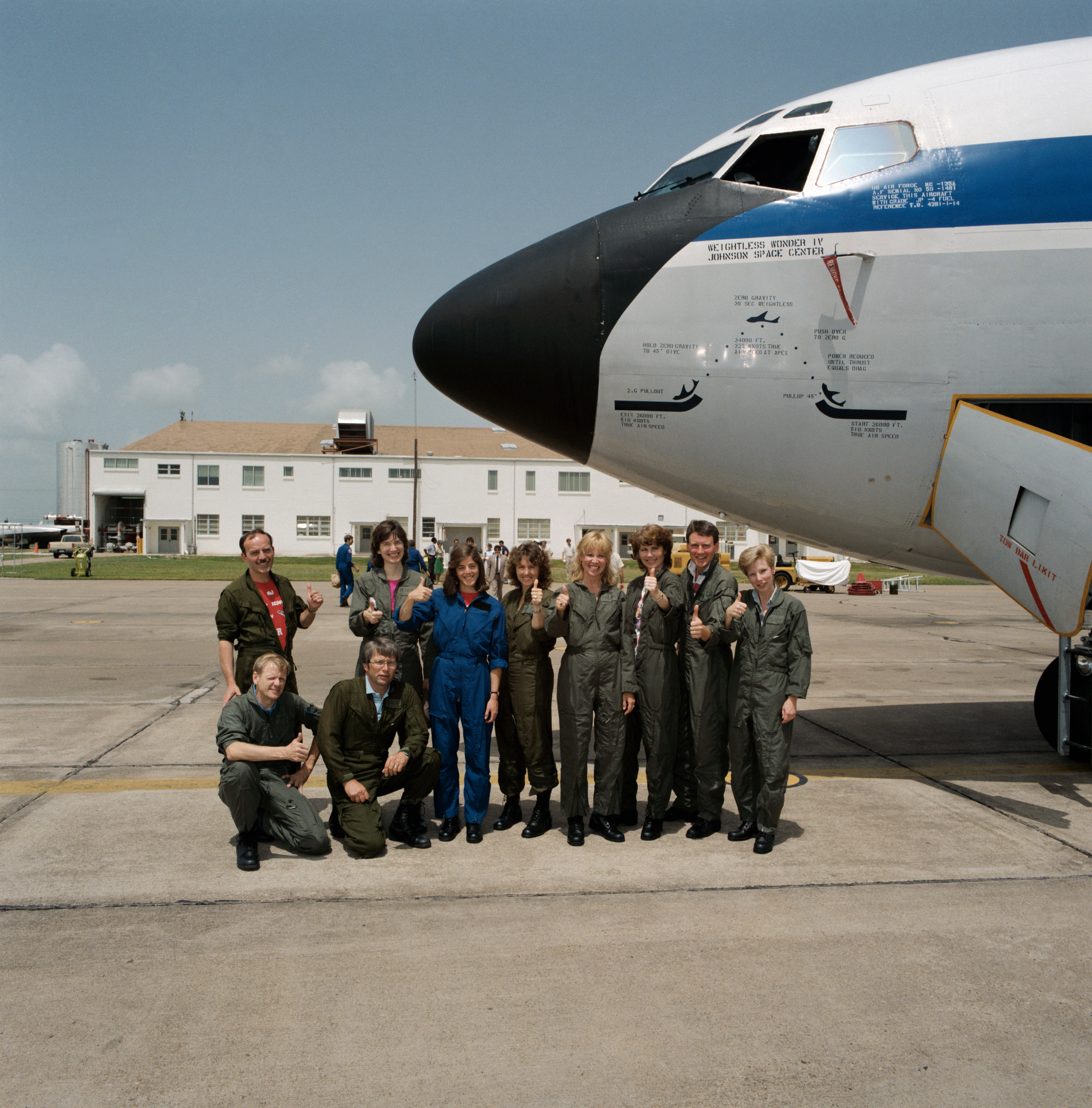 The 10 finalists experienced brief periods of weightlessness aboard NASA’s KC-135 aircraft