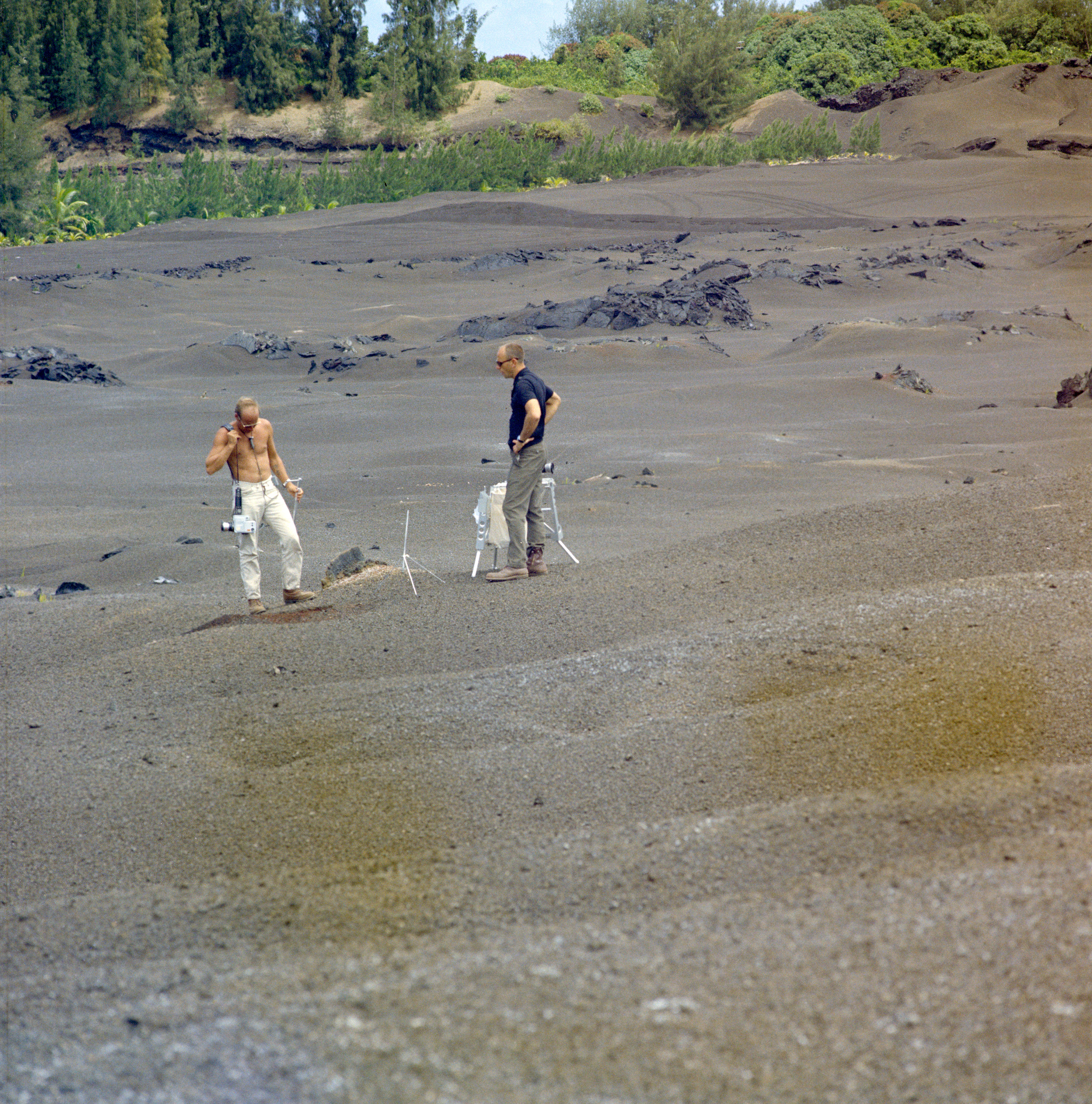 Conrad, left, and Bean during the Aug. 9-11 geology field trip to Hawaii