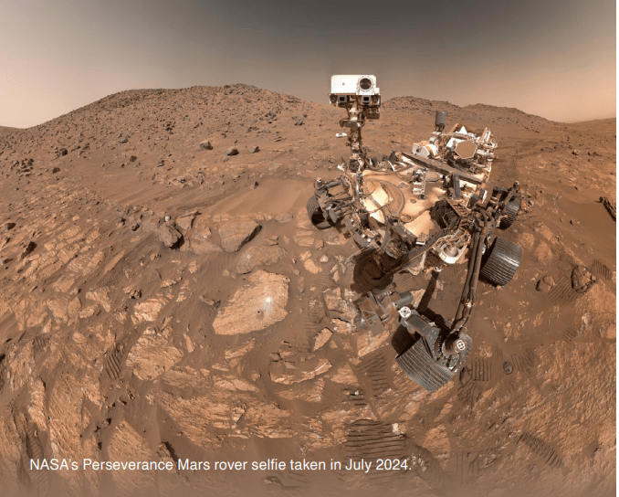 NASA’s Perseverance Mars rover selfie taken in July 2024.