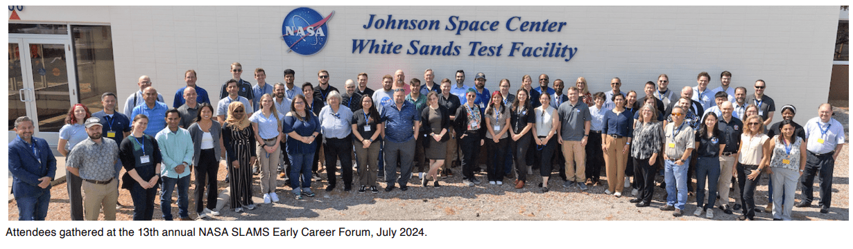 Attendees gathered at the 13th annual NASA SLAMS Early Career Forum, July 2024